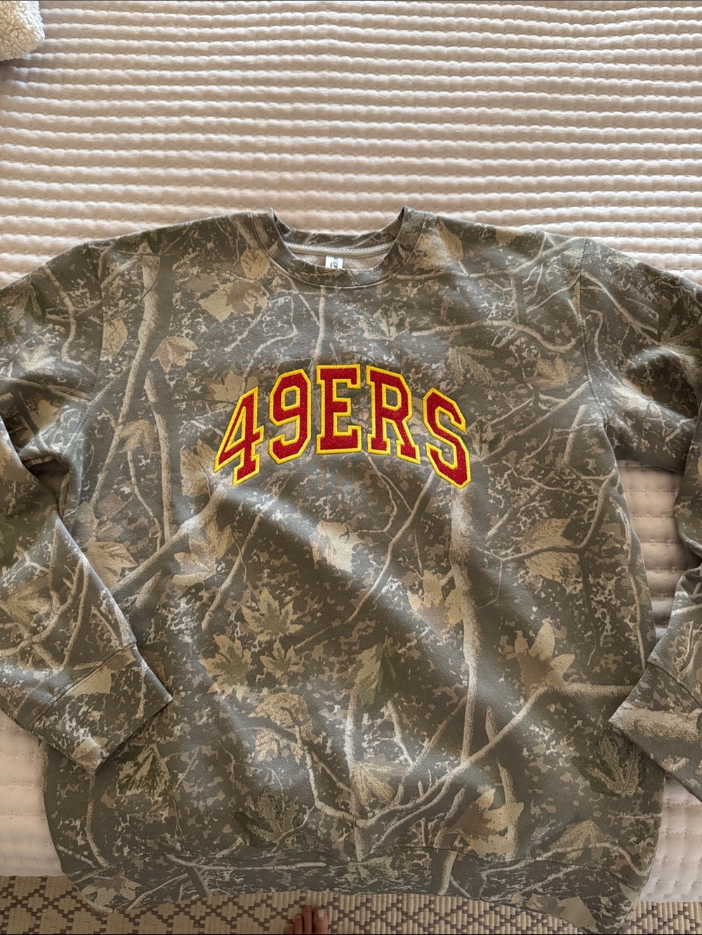 49ERS Camo Crewneck Sweatshirt - Olive Green